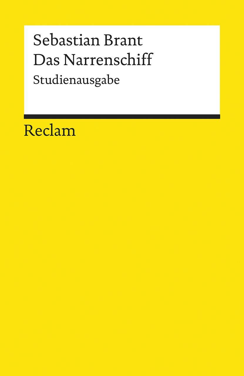 Cover: 9783150183335 | Das Narrenschiff. Studienausgabe | Sebastian Brant | Taschenbuch