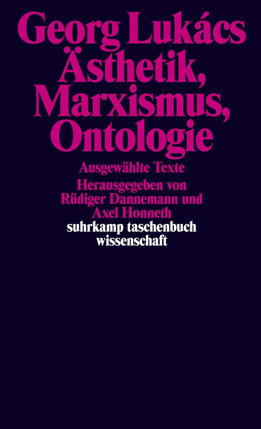 Cover: 9783518299395 | Ästhetik, Marxismus, Ontologie | Ausgewählte Texte | Georg Lukács