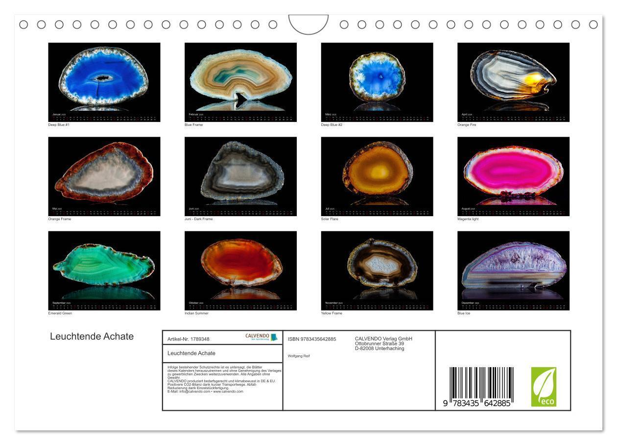 Bild: 9783435642885 | Leuchtende Achate (Wandkalender 2025 DIN A4 quer), CALVENDO...