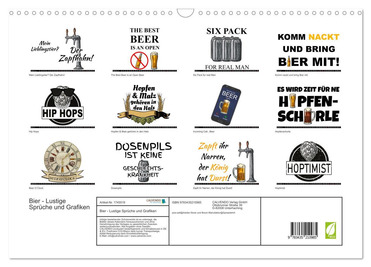 Bild: 9783435210985 | Bier - Lustige Sprüche und Grafiken (Wandkalender 2025 DIN A3...