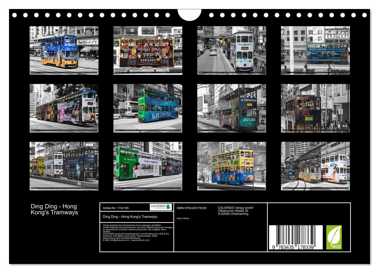 Bild: 9783435178339 | Ding Ding - Hong Kong's Tramways (Wandkalender 2025 DIN A4 quer),...