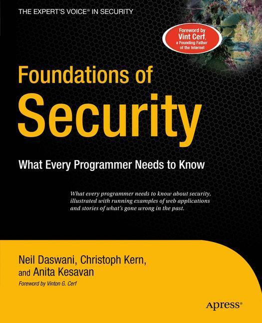 Cover: 9781590597842 | Foundations of Security | What Every Programmer Needs to Know | Buch