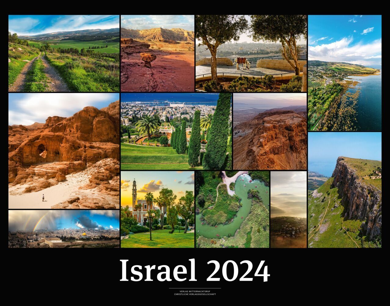 Cover: 9783863538538 | Israelkalender 2024 Black Version | Kalender | 13 S. | Deutsch | 2024