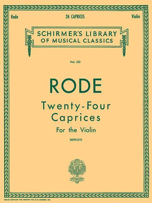 Cover: 9780793551330 | 24 Caprices: Schirmer Library of Classics Volume 231 Violin and Piano