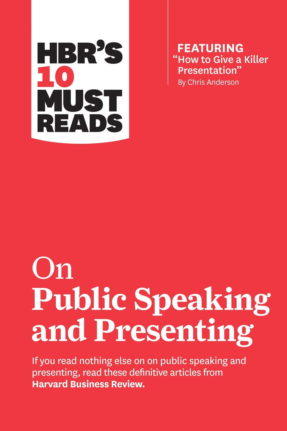 Cover: 9781633698833 | HBR's 10 Must Reads on Public Speaking and Presenting (with...