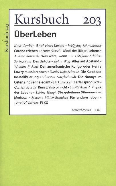 Cover: 9783961961719 | Kursbuch 203 | ÜberLeben | Peter Felixberger (u. a.) | Taschenbuch