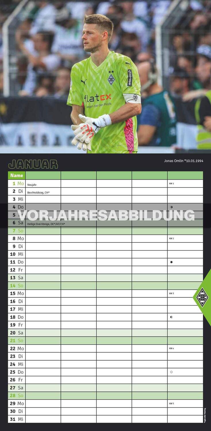 Bild: 4002725994387 | Borussia Mönchengladbach 2025 - Familien-Planer - Fan-Kalender -...