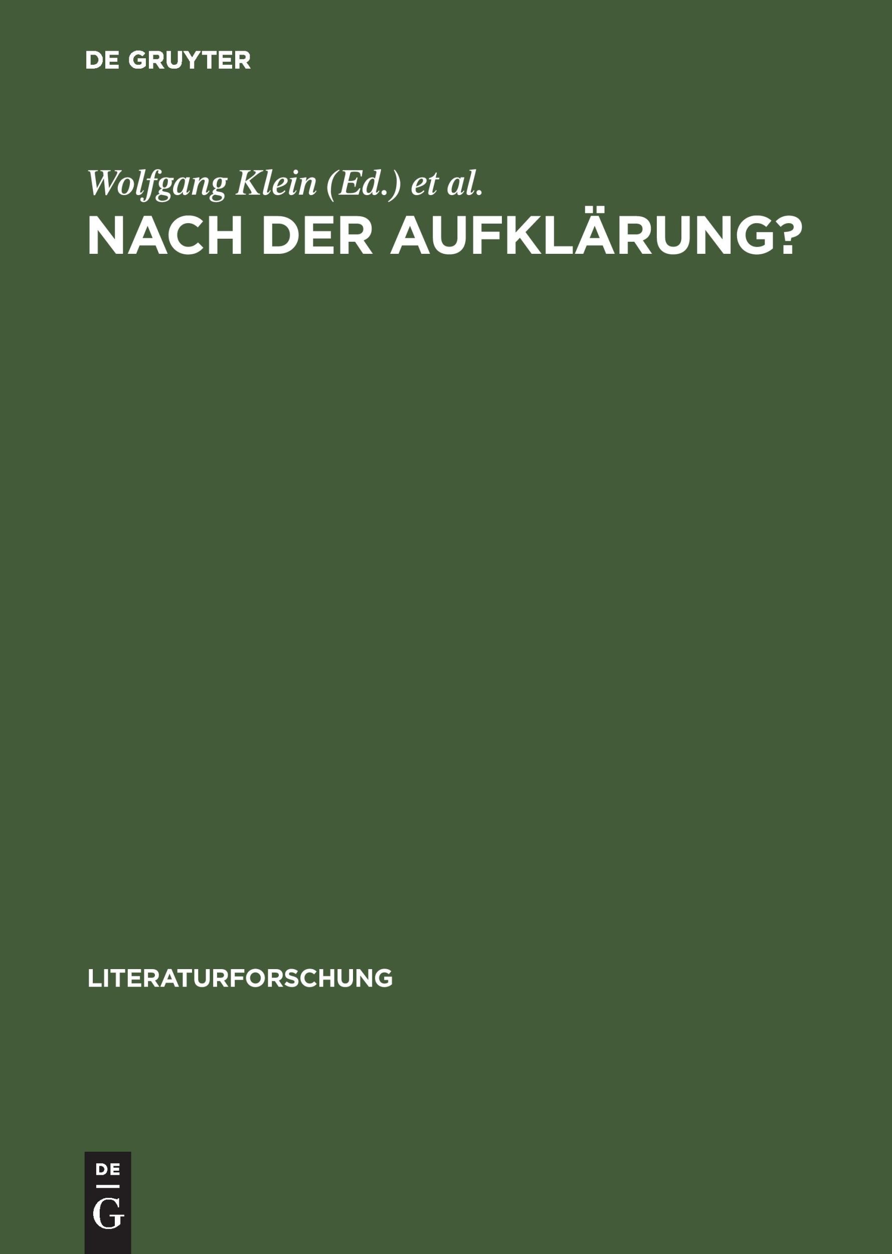 Cover: 9783050028569 | Nach der Aufklärung? | Beiträge zum Diskurs der Kulturwissenschaften