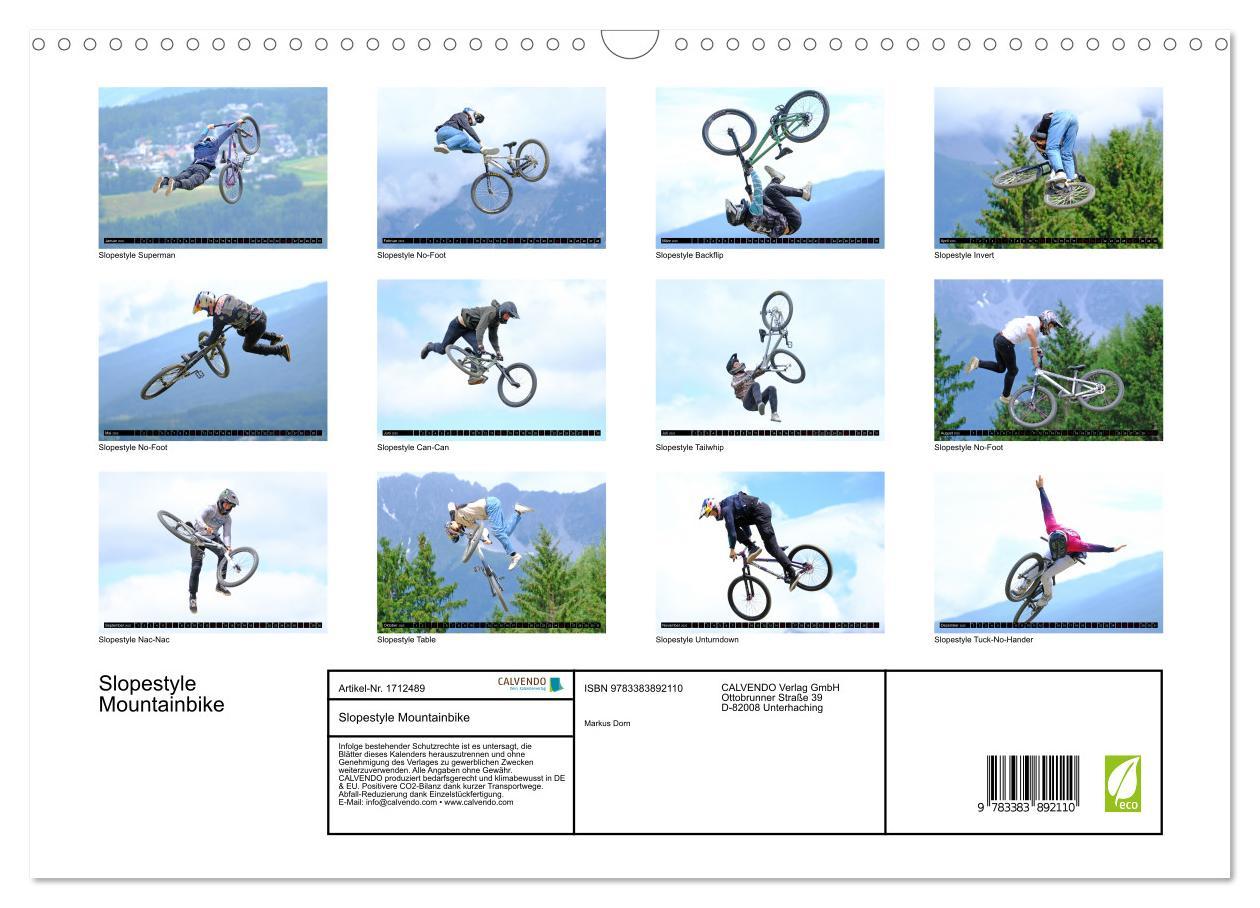 Bild: 9783383892110 | Slopestyle Mountainbike (Wandkalender 2025 DIN A3 quer), CALVENDO...