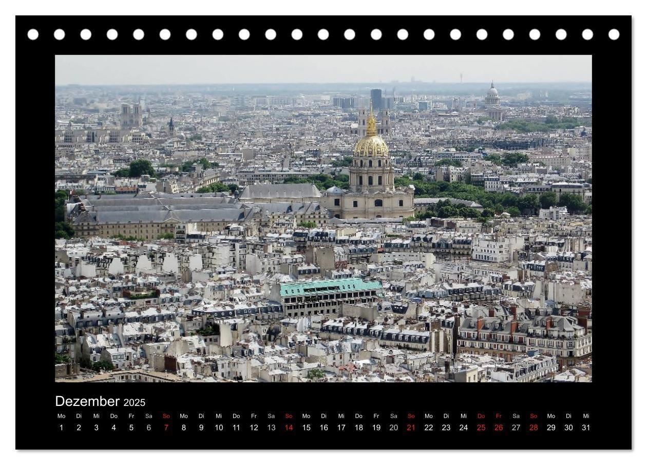 Bild: 9783435720750 | Paris von oben (Tischkalender 2025 DIN A5 quer), CALVENDO...