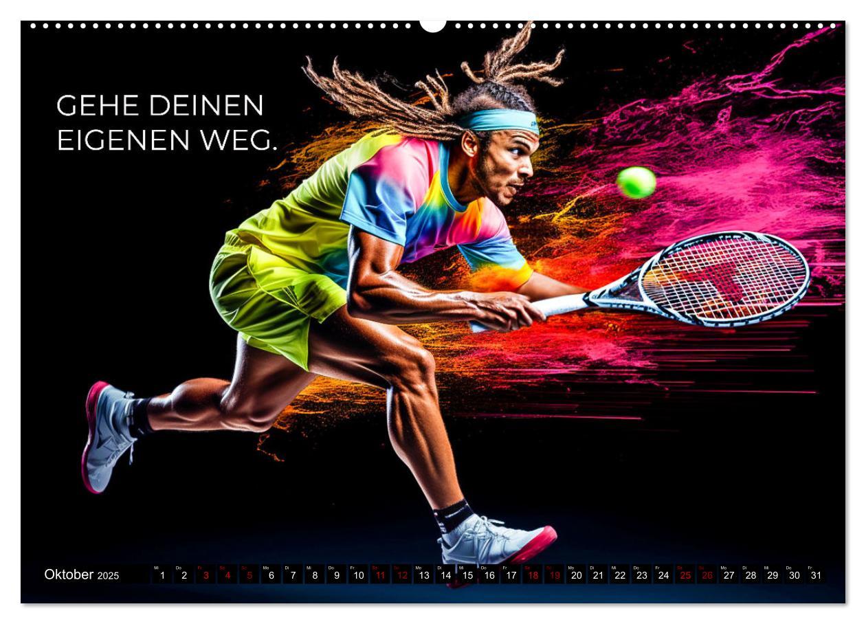 Bild: 9783383873850 | Tennis und Motivation (Wandkalender 2025 DIN A2 quer), CALVENDO...