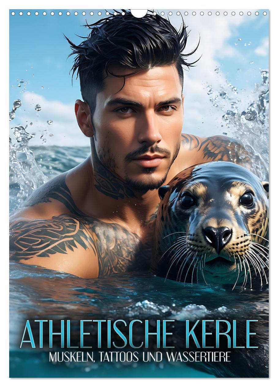 Cover: 9783383789465 | Athletische Kerle - Muskeln, Tattoos und Wassertiere (Wandkalender...