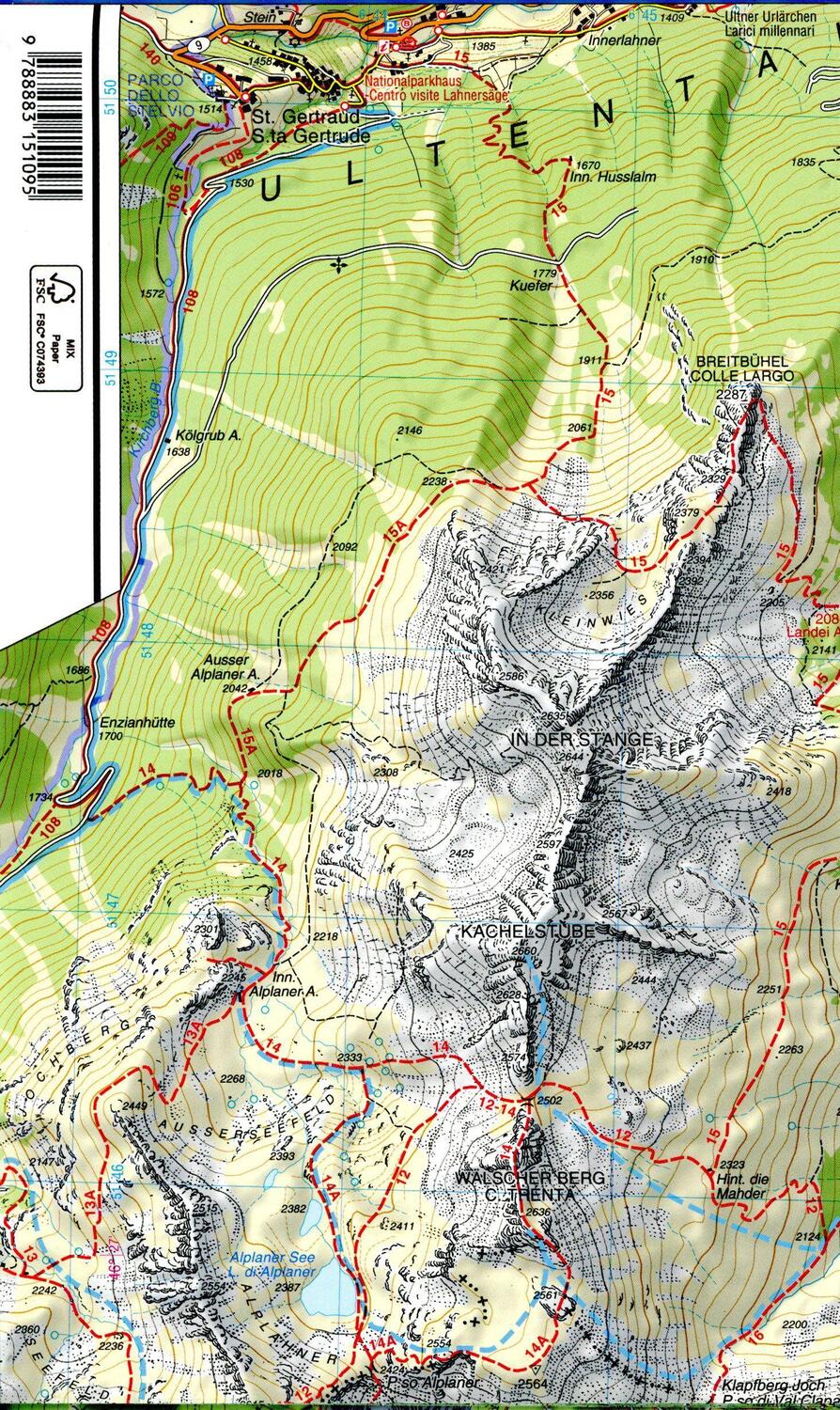 Bild: 9788883151095 | Tabacco Wandern 1 : 25 000 Val di Non-LeMaddalene-Cles-Roen-Mendola