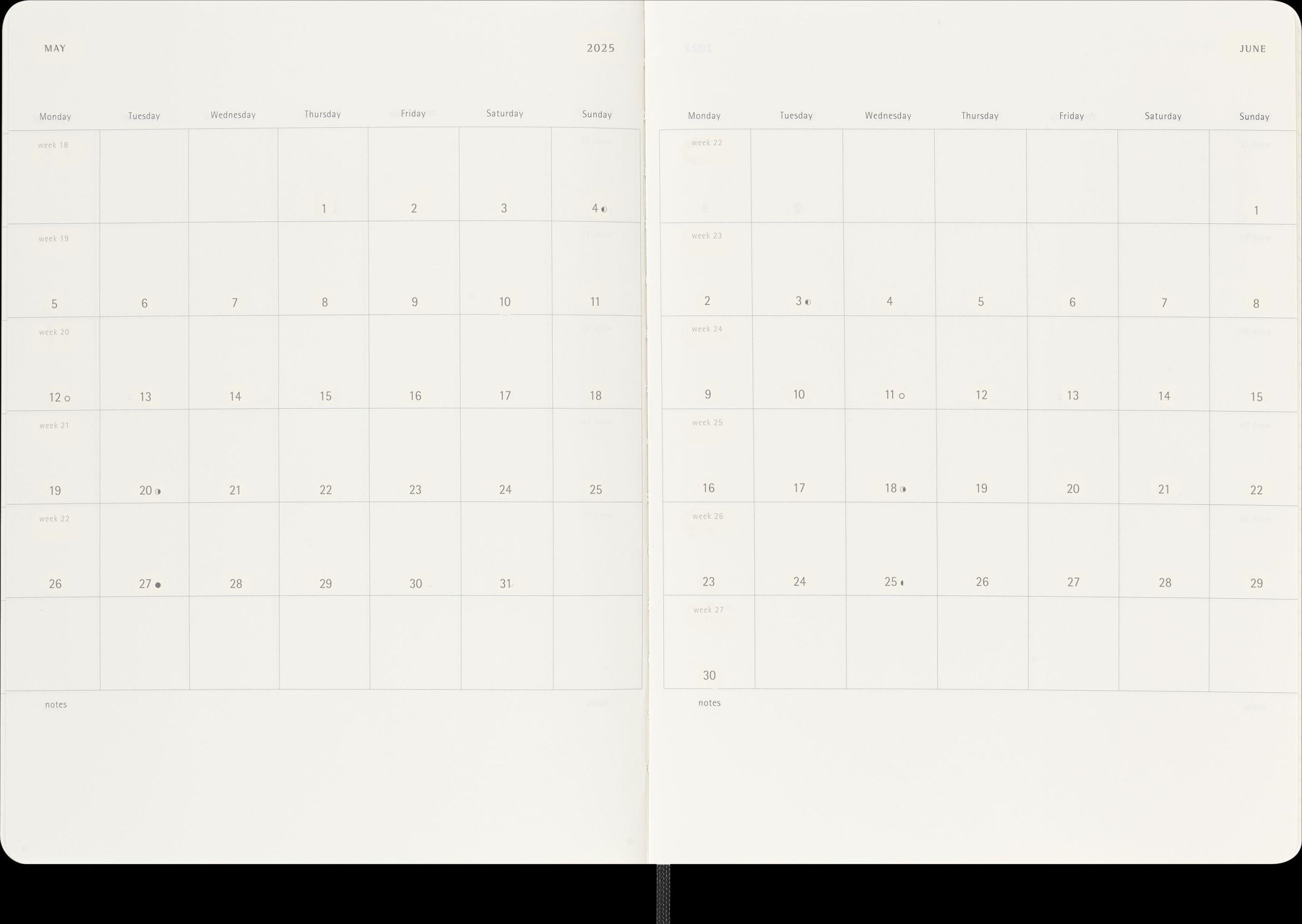 Bild: 8056999270438 | Moleskine 12 Monate Wochen Notizkalender 2025, XL, 1 Wo = 1 Seite,...