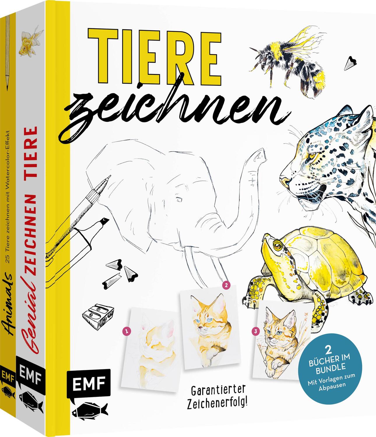 Cover: 9783745919585 | Tiere zeichnen - Das XXL-Starter-Set: Zwei Bücher im Bundle | Buch