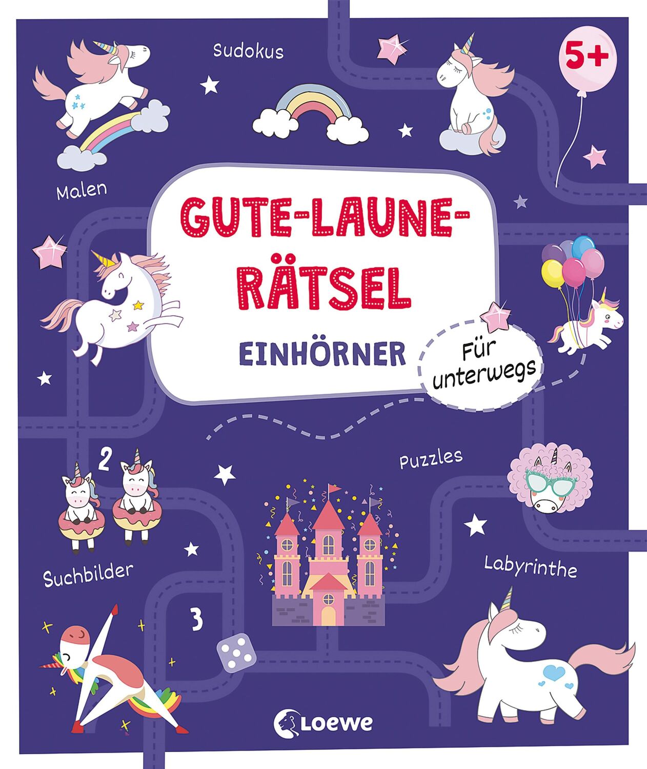 Cover: 9783743214460 | Gute-Laune-Rätsel für unterwegs - Einhörner | Loewe Lernen und Rätseln