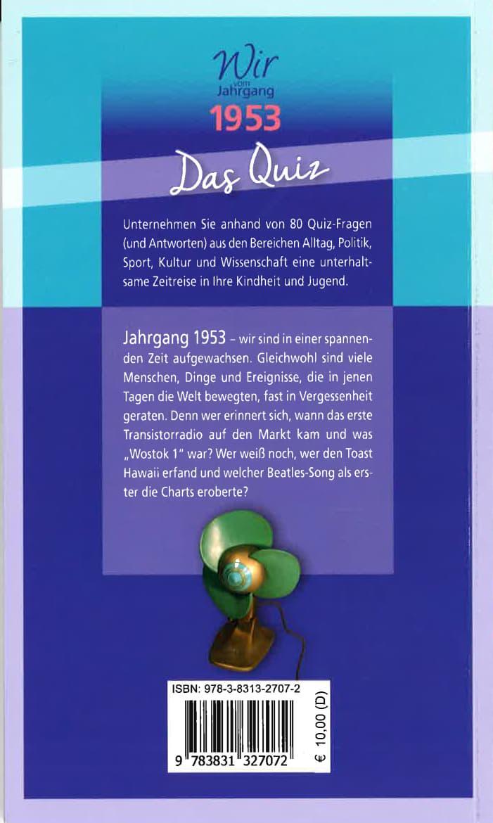 Rückseite: 9783831327072 | Wir vom Jahrgang 1953 - Das Quiz | Helmut Blecher | Taschenbuch | 2022