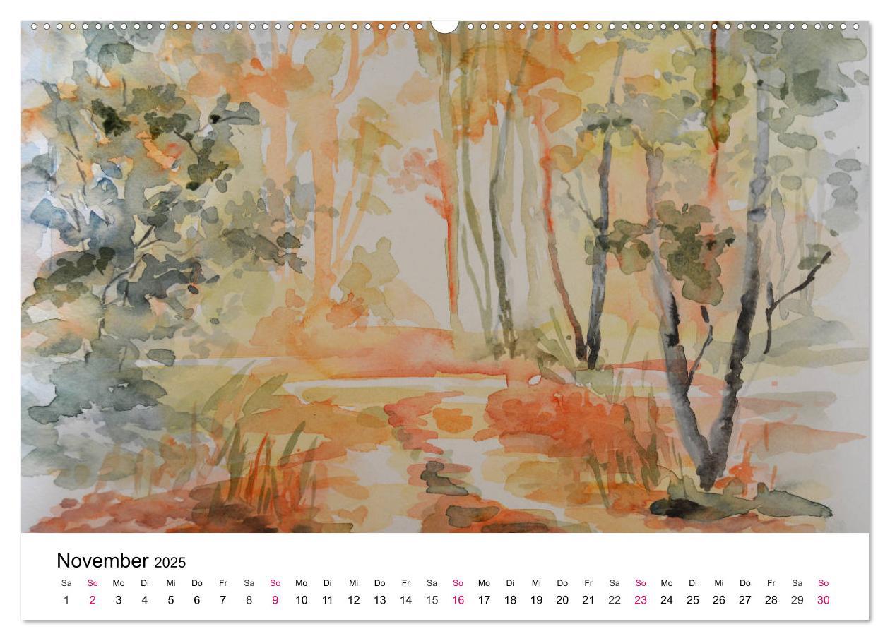 Bild: 9783435506279 | Mit Aquarellen durch das Jahr (Wandkalender 2025 DIN A2 quer),...