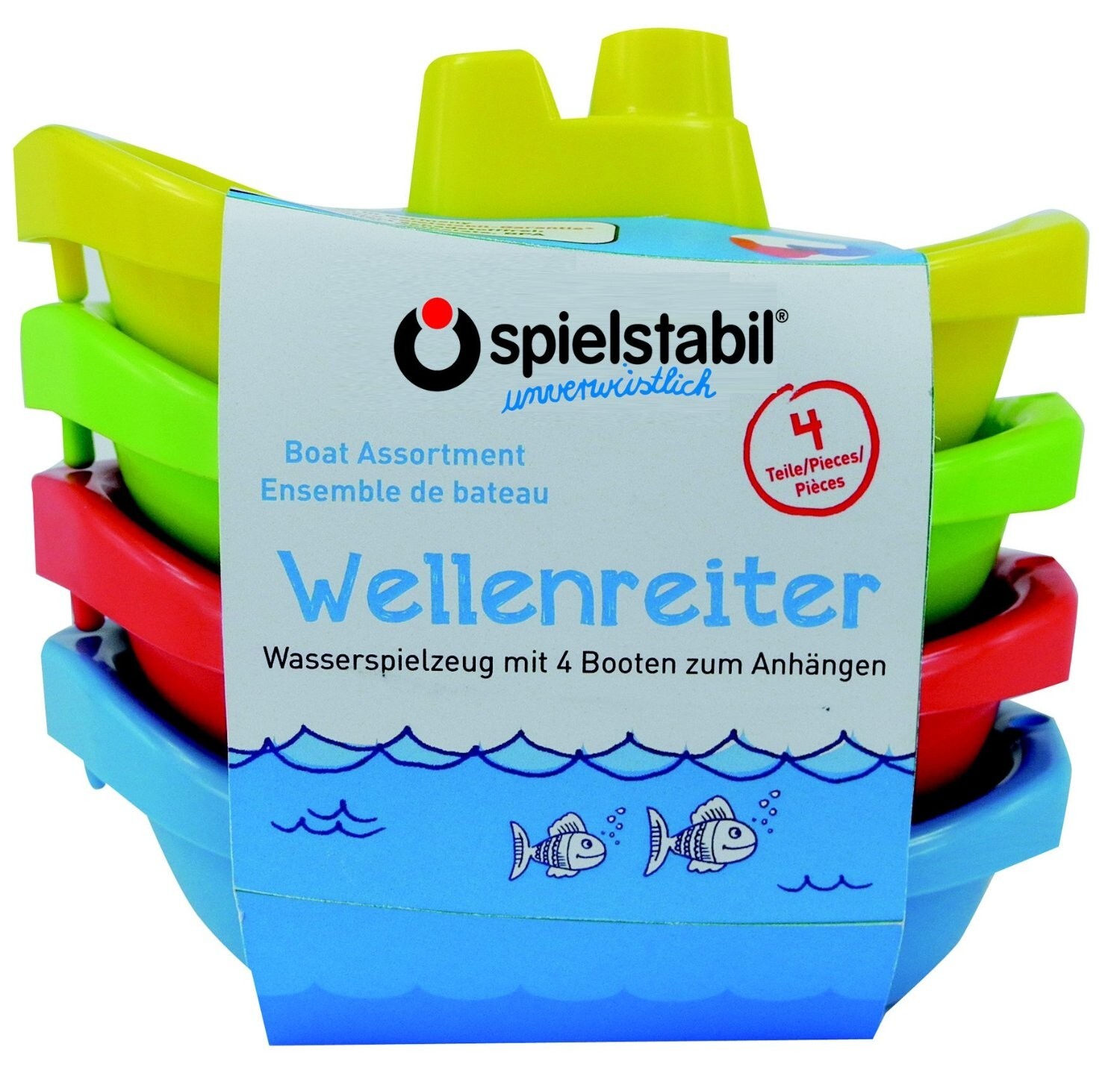 Cover: 4007275037256 | Spielstabil 3725 - Wellenreiter Minibootset, 4er-Set | 3725 | Deutsch