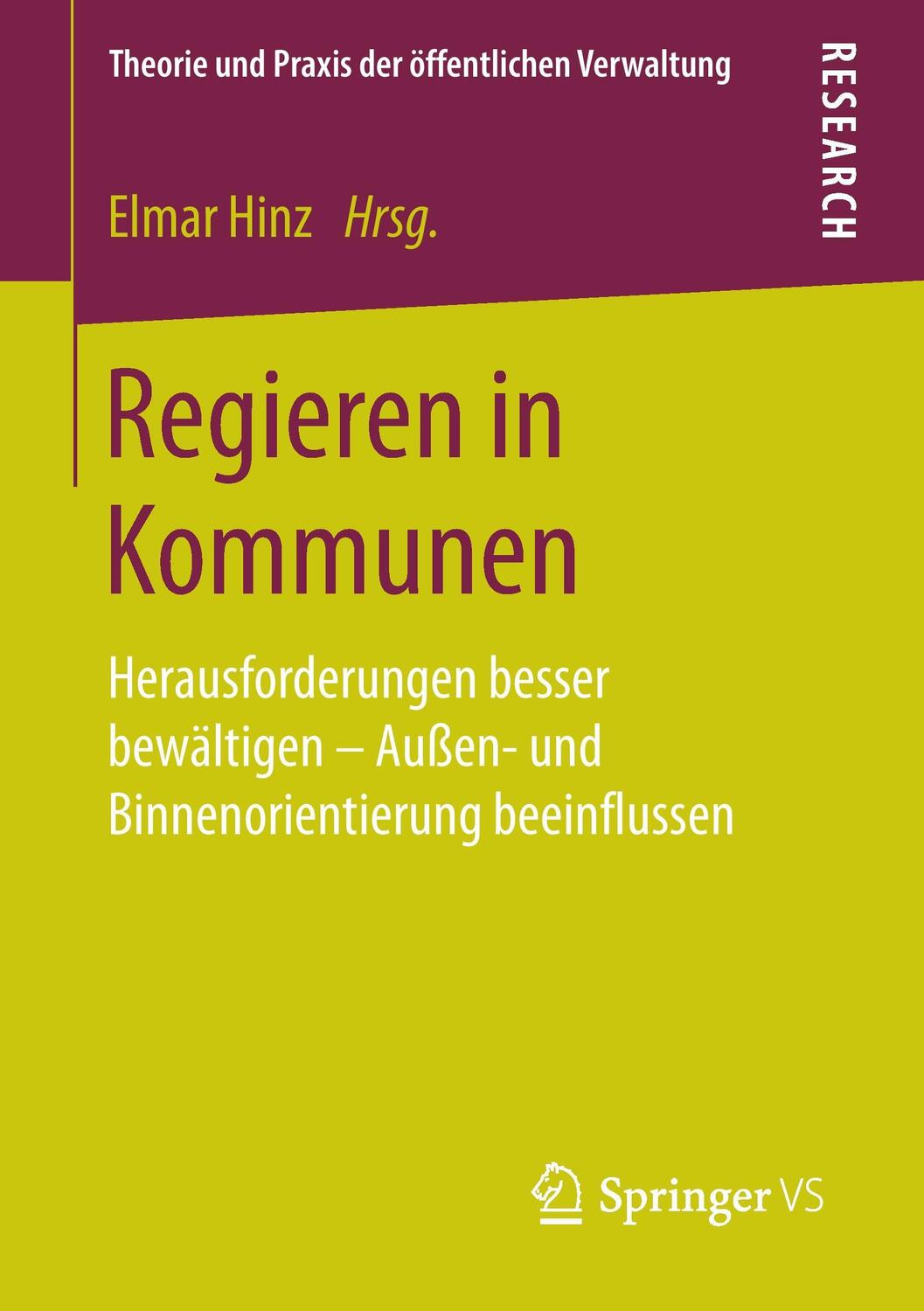 Cover: 9783658146085 | Regieren in Kommunen | Elmar Hinz | Taschenbuch | Springer VS