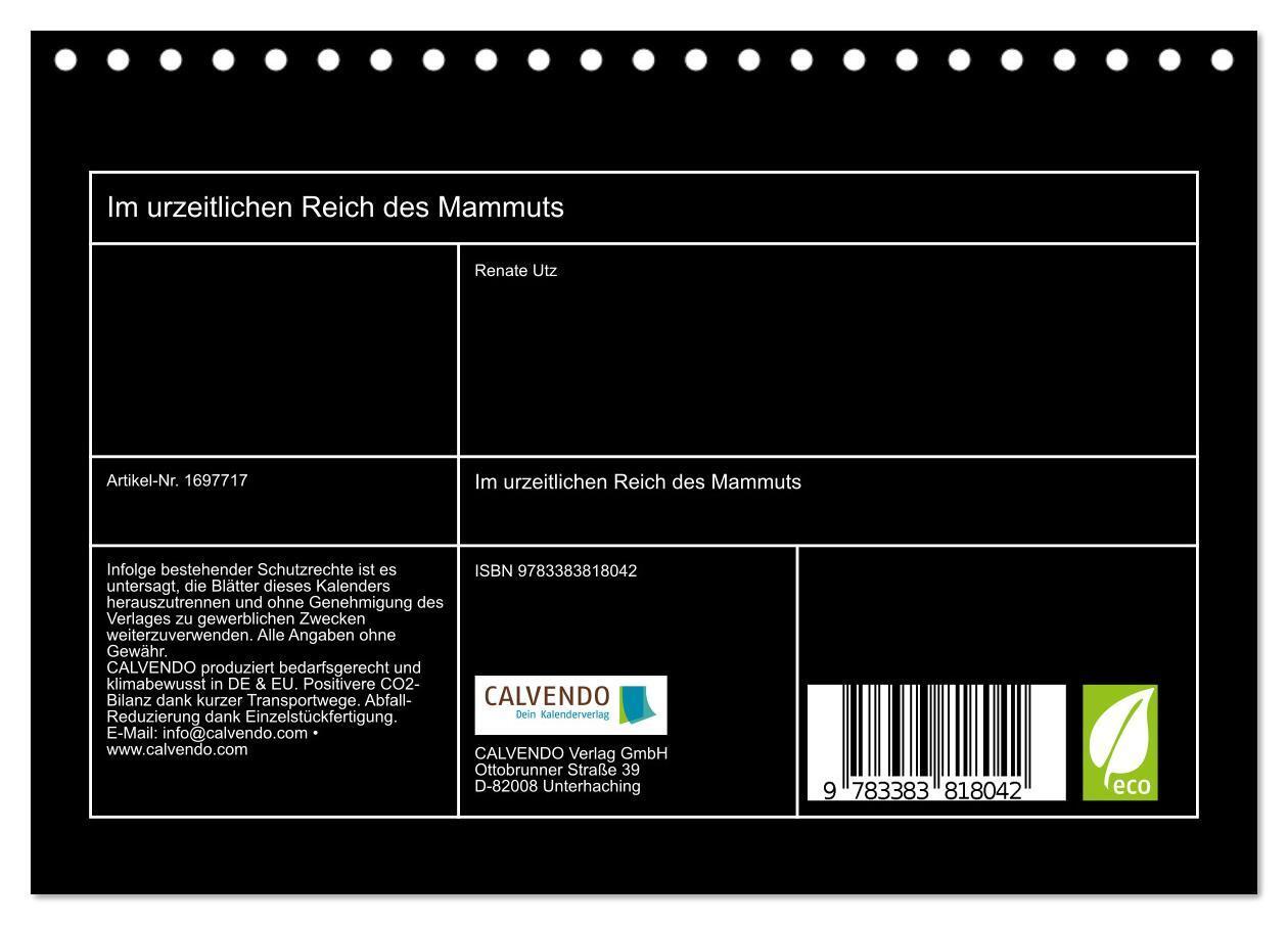 Bild: 9783383818042 | Im urzeitlichen Reich des Mammuts (Tischkalender 2025 DIN A5 quer),...