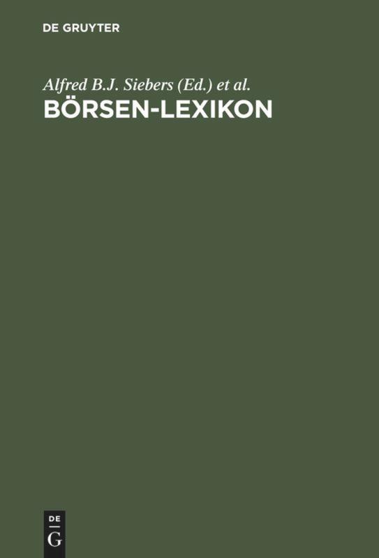 Cover: 9783486249347 | Börsen-Lexikon | Martin Weigert (u. a.) | Buch | XIV | Deutsch | 1998