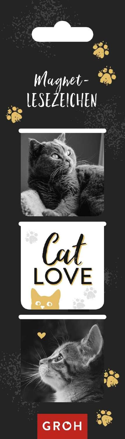 Cover: 4036442007969 | Magnetlesezeichen Cat love | Groh Verlag | Lesezeichen/Bookmark | 3 S.