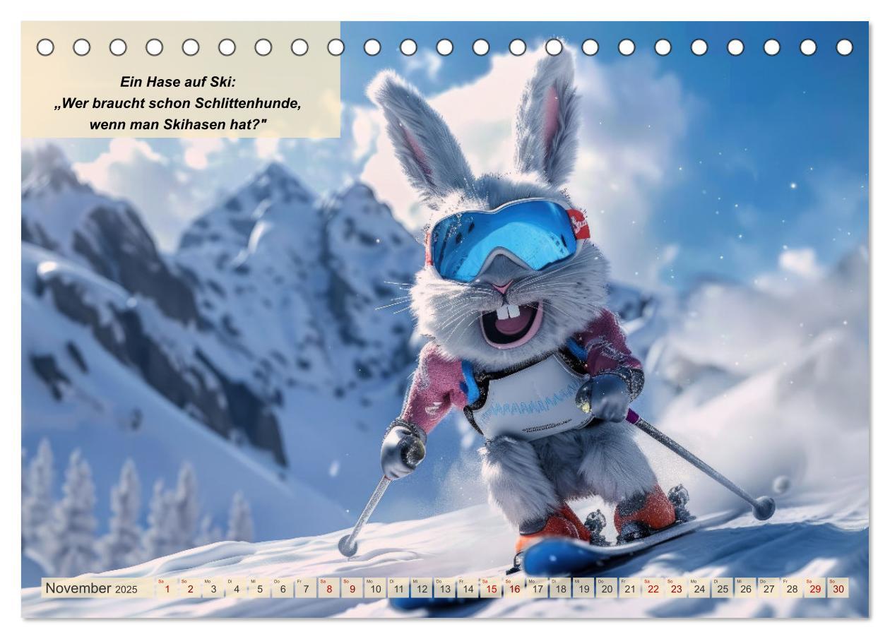 Bild: 9783457156124 | Tierisch lustige Skifahrer (Tischkalender 2025 DIN A5 quer),...