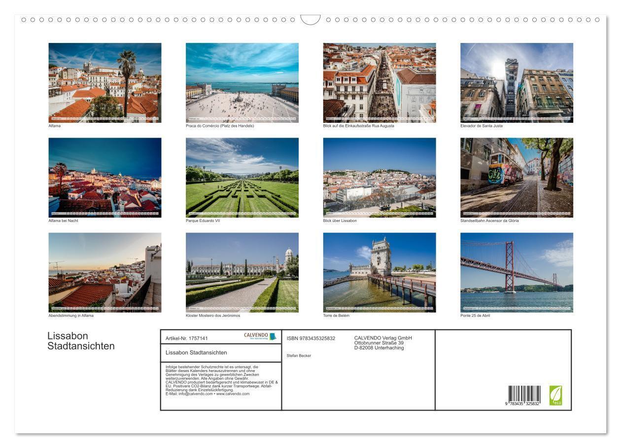 Bild: 9783435325832 | Lissabon Stadtansichten (Wandkalender 2025 DIN A2 quer), CALVENDO...