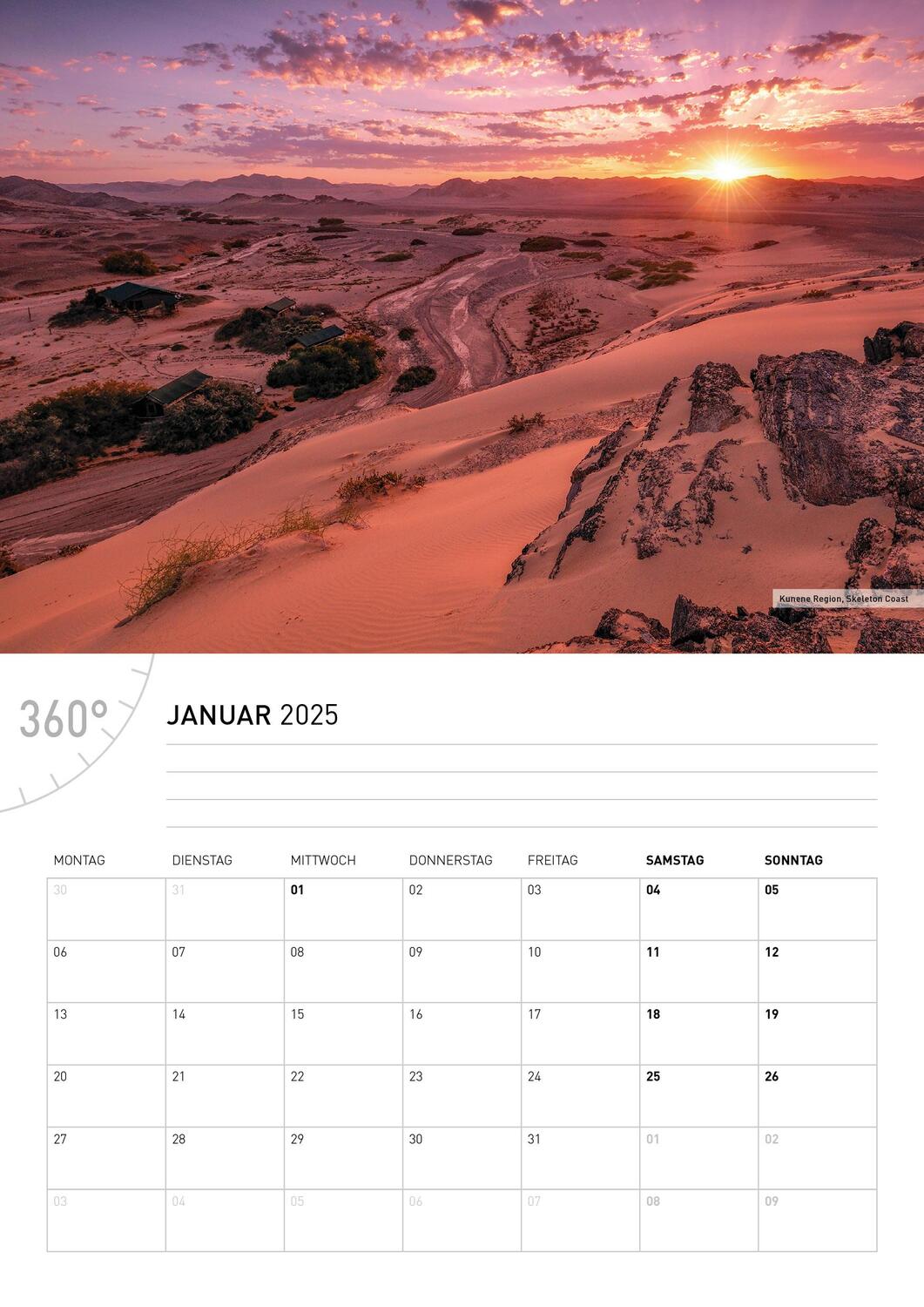 Bild: 9783968555799 | 360° Namibia Broschürenkalender 2025 | Christian Heeb | Kalender