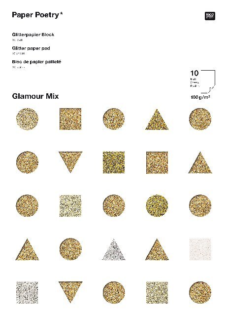 Cover: 4051271393939 | Glitterpapierblock, Glamour Mix | Taschenbuch | 2019 | RICO-Design tap