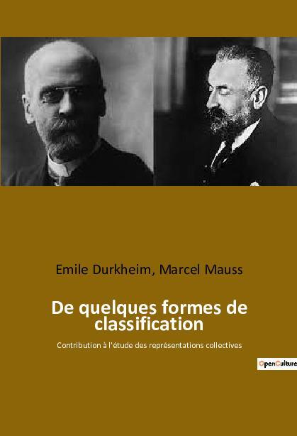 Cover: 9782385088415 | De quelques formes de classification | Emile Durkheim (u. a.) | Buch