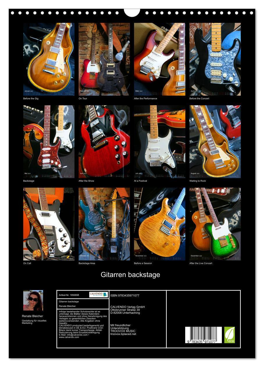 Bild: 9783435971077 | Gitarren backstage (Wandkalender 2025 DIN A3 hoch), CALVENDO...