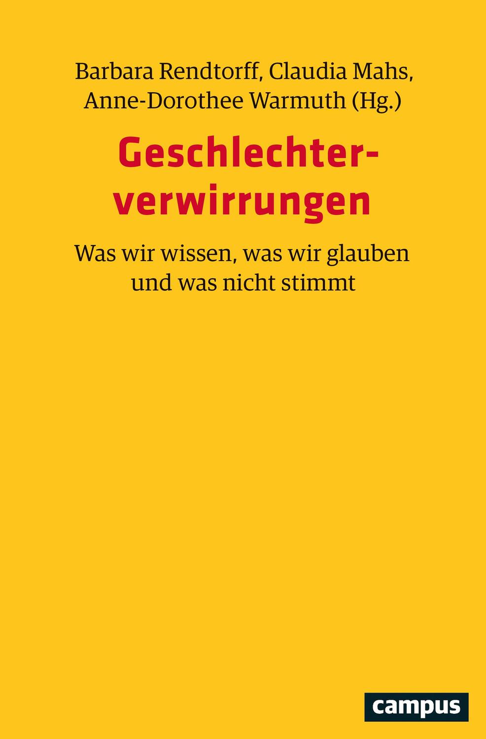 Cover: 9783593512204 | Geschlechterverwirrungen | Barbara Rendtorff (u. a.) | Taschenbuch