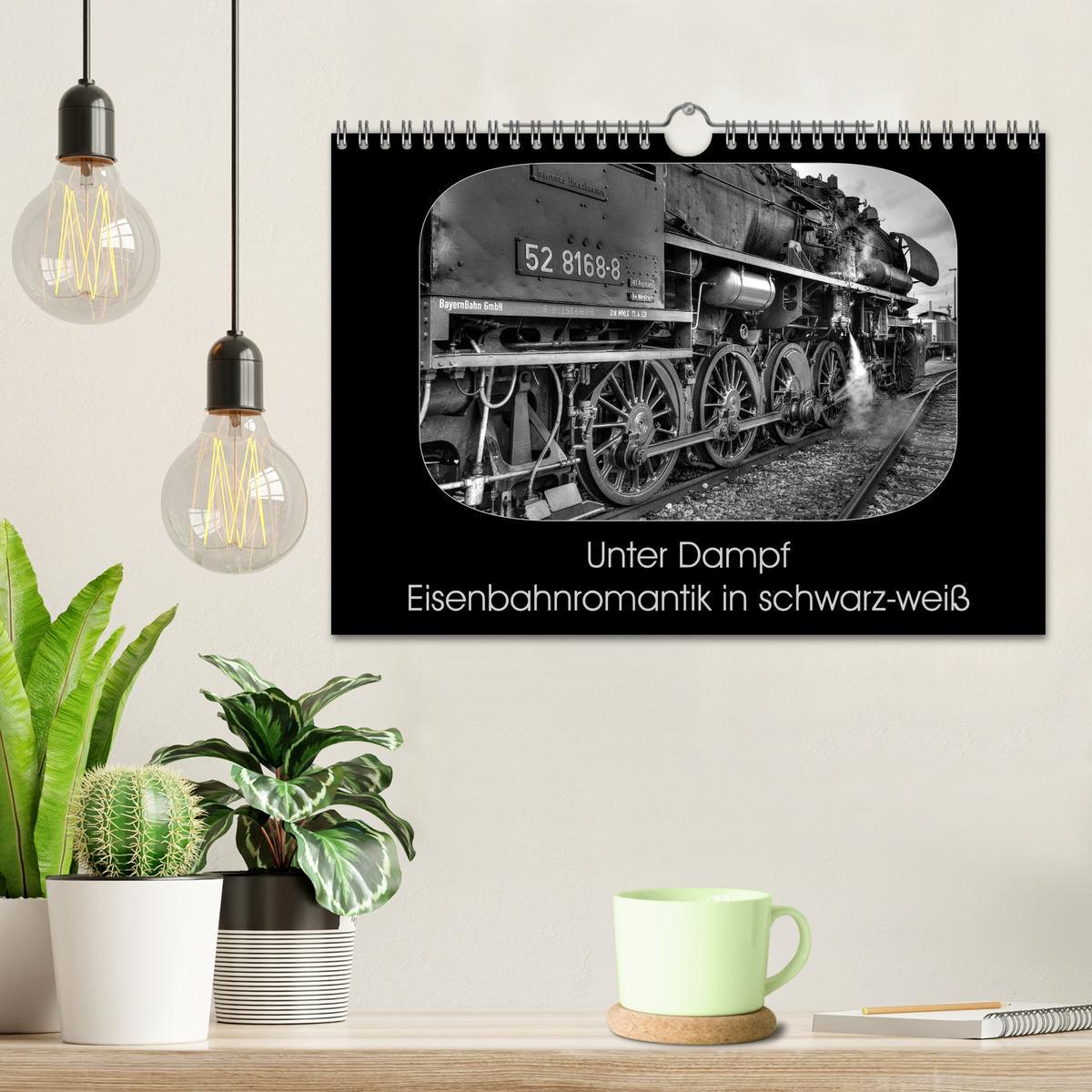 Bild: 9783435542055 | Unter Dampf - Eisenbahnromantik in schwarz-weiß (Wandkalender 2025...