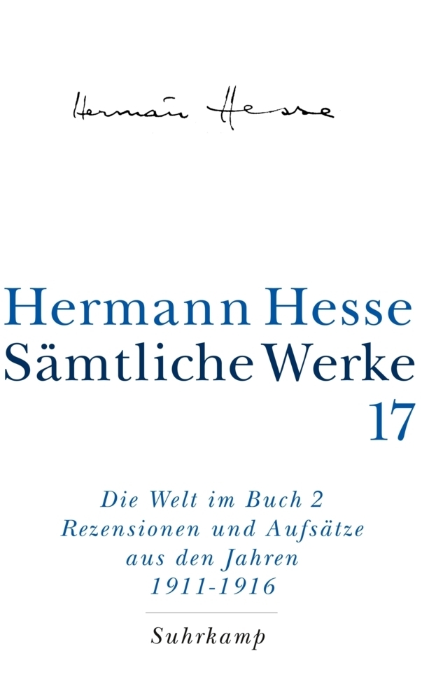 Cover: 9783518411179 | Die Welt im Buch. Tl.2 | Hermann Hesse | Buch | 2002 | Suhrkamp
