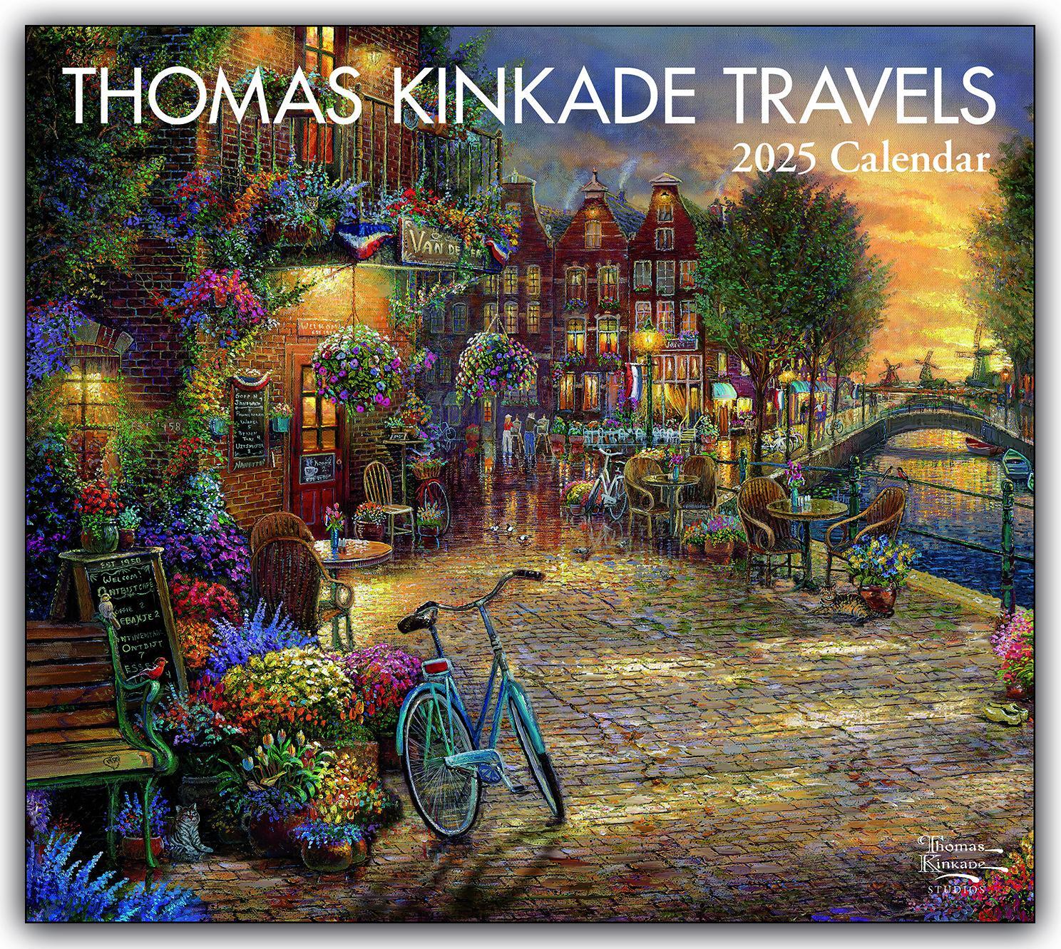 Cover: 9781524892807 | Thomas Kinkade Travels 2025 Deluxe Wall Calendar | Thomas Kinkade