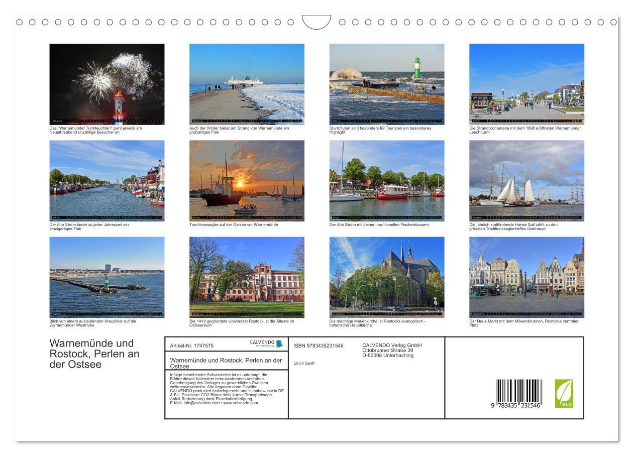 Bild: 9783435231546 | Warnemünde und Rostock, Perlen an der Ostsee (Wandkalender 2025 DIN...