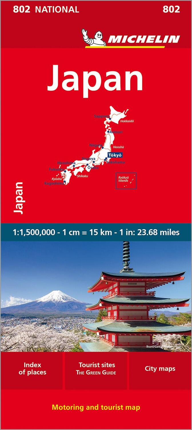 Cover: 9782067259683 | Michelin Japan | Straßen- und Tourismuskarte 1:1.500.000 | Deutsch
