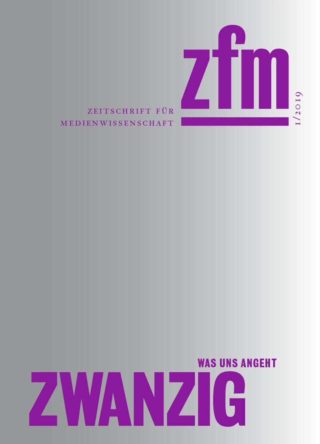 Cover: 9783837644678 | Zeitschrift für Medienwissenschaft 20 | transcript | EAN 9783837644678