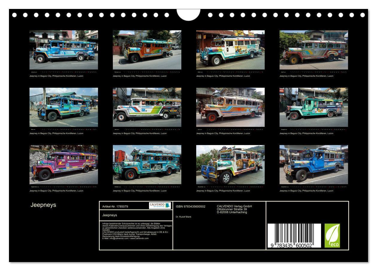 Bild: 9783435600502 | Jeepneys (Wandkalender 2025 DIN A4 quer), CALVENDO Monatskalender