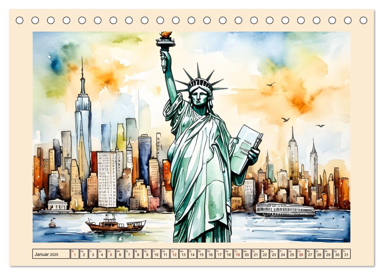 Bild: 9783457218471 | Sightseeing New York (Tischkalender 2025 DIN A5 quer), CALVENDO...