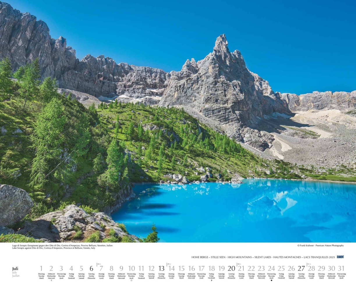 Bild: 4250809653570 | DUMONT - Hohe Berge - Stille Seen 2025 Wandkalender, 52x42,5cm,...