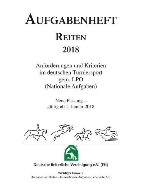 Cover: 9783885424154 | Aufgabenheft Reiten 2018 (Nationale Aufgaben) | e.V. | Stück | 404 S.