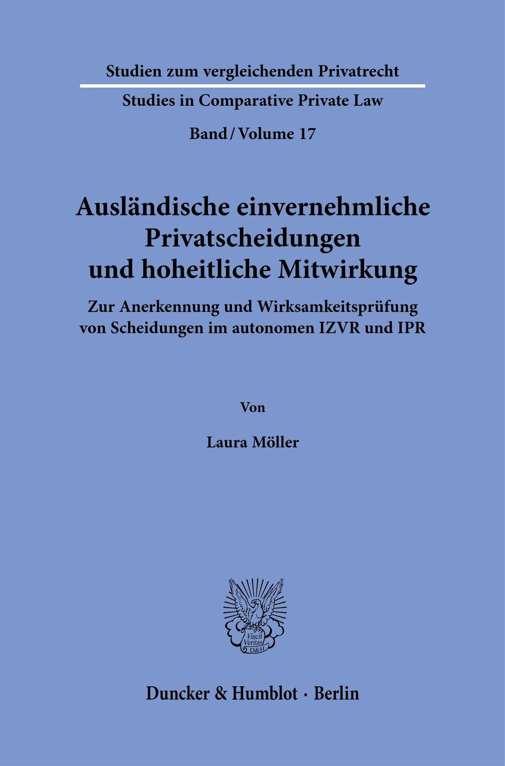 Cover: 9783428186853 | Ausländische einvernehmliche Privatscheidungen und hoheitliche...