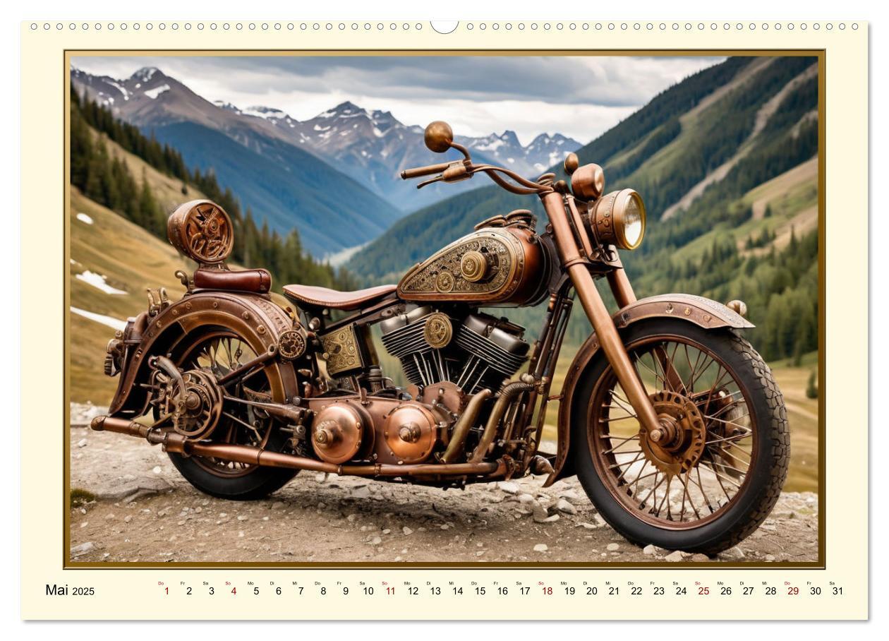 Bild: 9783457139592 | Motorräder im Steampunk-Style (Wandkalender 2025 DIN A2 quer),...