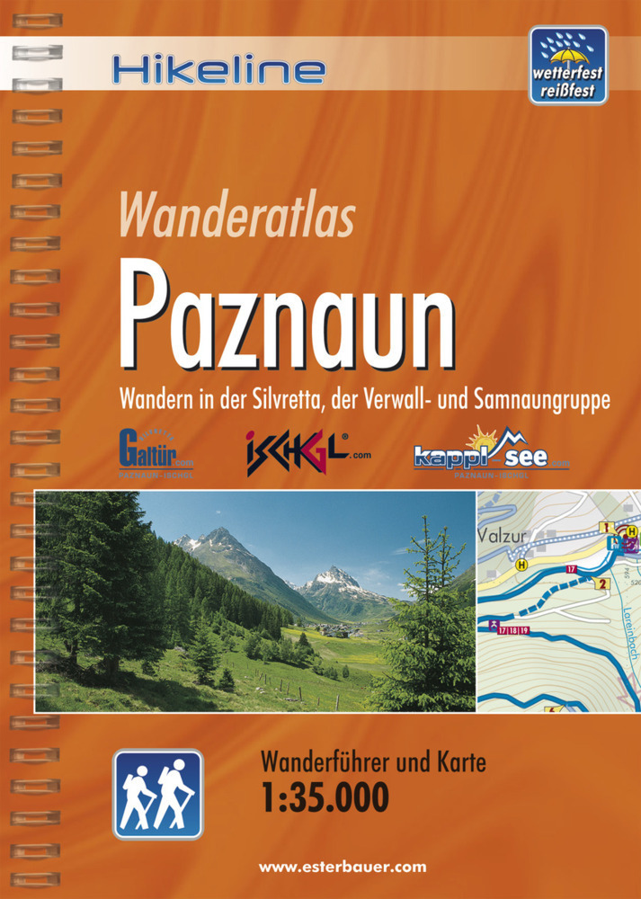 Cover: 9783850005296 | Hikeline Wanderführer Wanderatlas Paznaun | Esterbauer Verlag | Buch