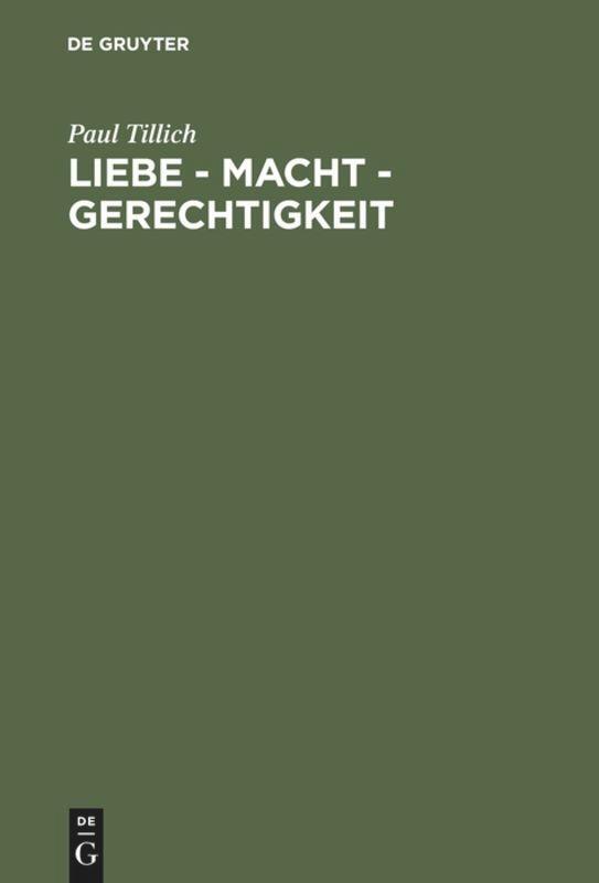 Cover: 9783110133837 | Liebe - Macht - Gerechtigkeit | Paul Tillich | Buch | 86 S. | Deutsch