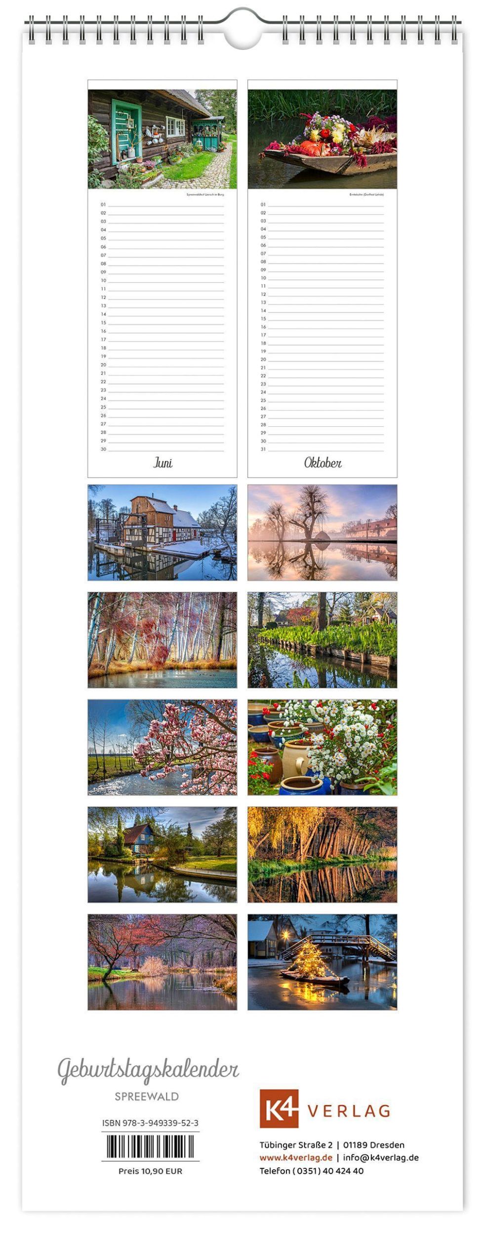 Bild: 9783949339523 | Kalender Geburtstagskalender Spreewald | Peter Becker | Kalender