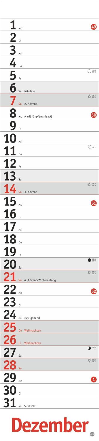 Bild: 9783756406326 | Langplaner, rot 2025 | Heye | Kalender | Bürokalender Heye | 13 S.